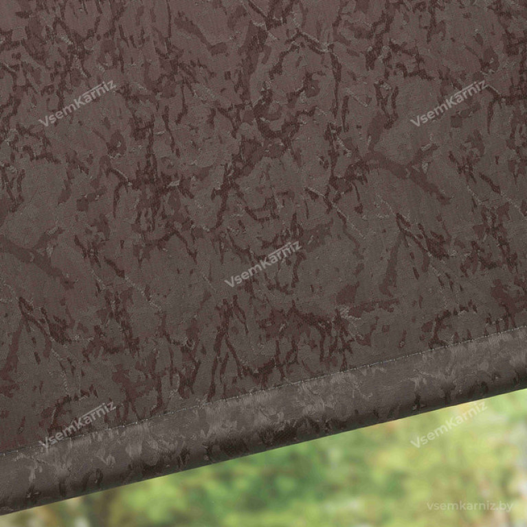 Рулонная штора LmDecor «Жаккард 28» тёмно-шоколадная с комплектом алюминиевых направляющих