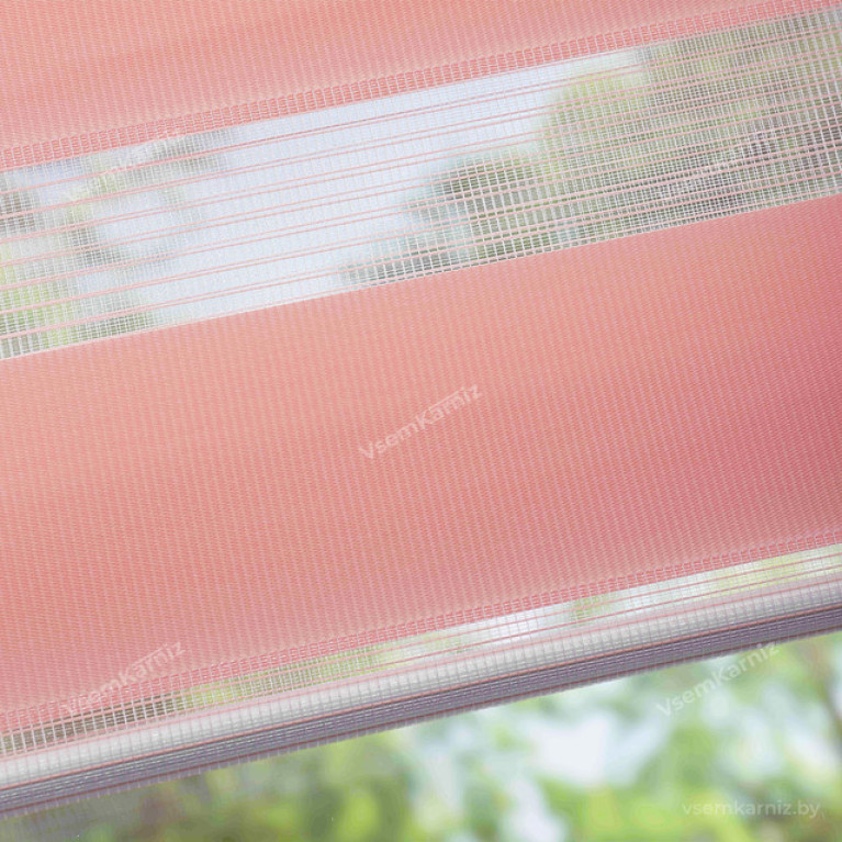 Рулонная штора LmDecor День-Ночь «Грация 05» Розовая с комплектом алюминиевых направляющих