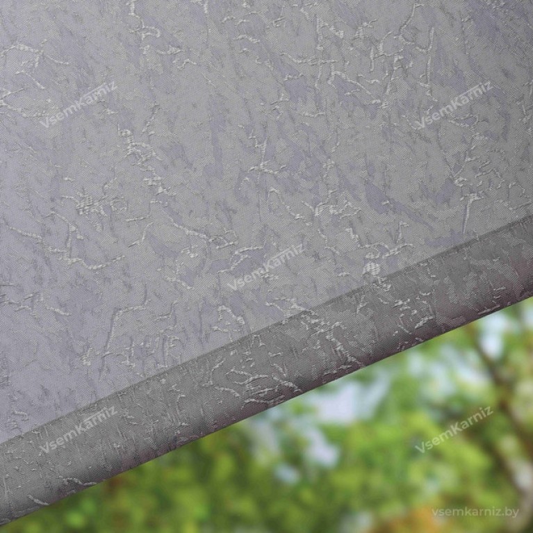 Рулонная штора LmDecor «Жаккард 05» Серая с комплектом алюминиевых направляющих