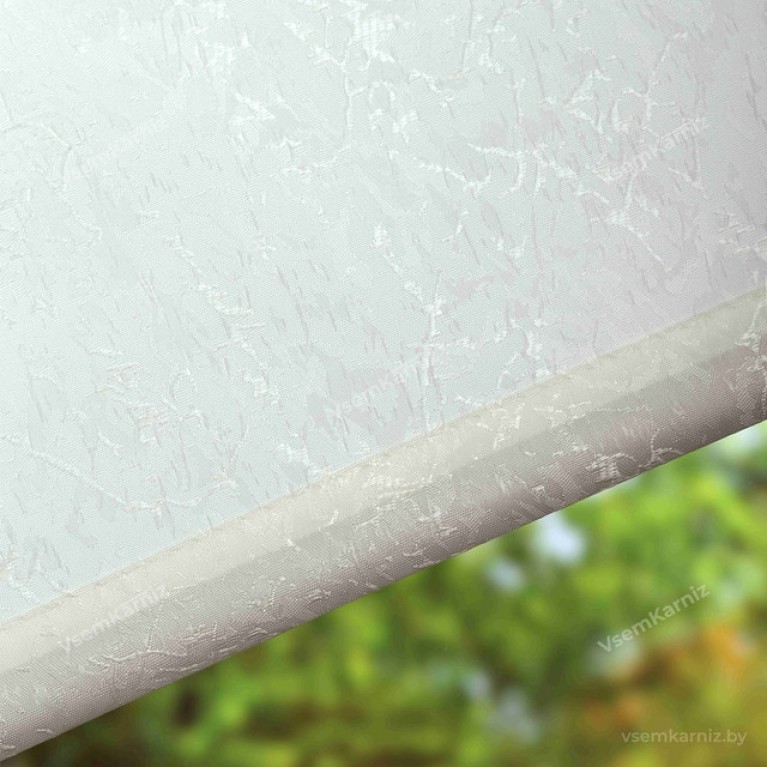 Рулонная штора LmDecor «Жаккард 01» Белая с комплектом алюминиевых направляющих