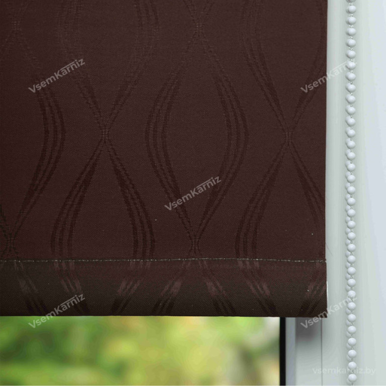 Рулонная штора LmDecor «Инфинити 02» коричневая с комплектом направляющих