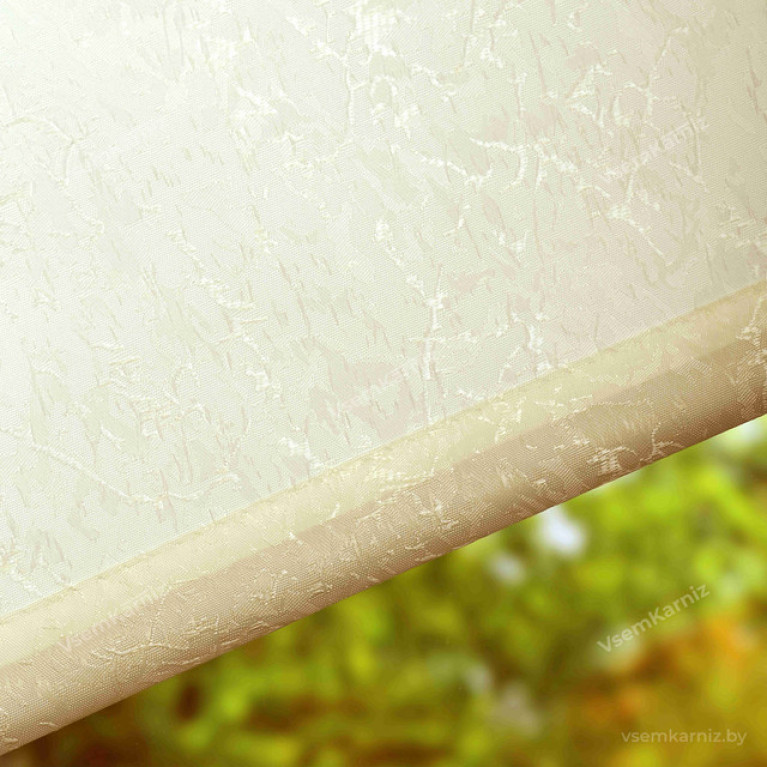 Рулонная штора LmDecor «Жаккард 02» Кремовая с комплектом алюминиевых направляющих