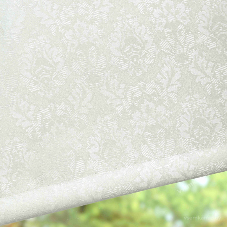 Рулонная штора LmDecor БЛЭКАУТ «Ампир 07» Белая с комплектом алюминиевых направляющих