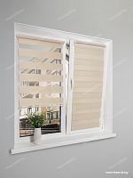 Рулонная штора LmDecor День-Ночь «Фьюжн 01» светло-бежевая (индивидуальный размер)