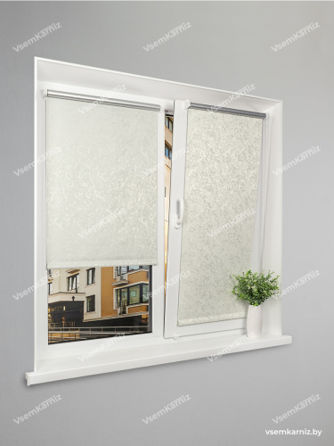 Рулонная штора LmDecor БЛЭКАУТ «Саванна 02» молочная (индивидуальный размер)