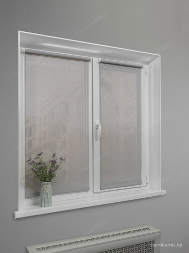 Рулонная штора Санскрин SS 300-03 Серая с комплектом алюминиевых направляющих фото 6