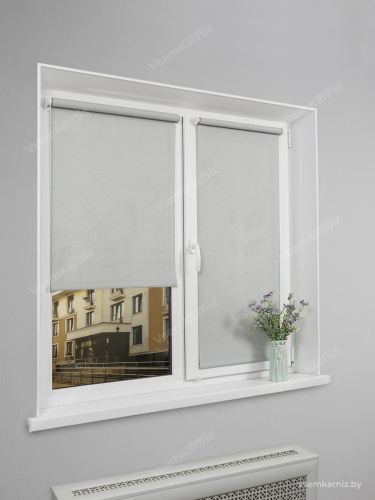 Рулонная штора Санскрин SS 300-03 Серая с комплектом алюминиевых направляющих фото 2