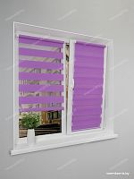 Рулонная штора LmDecor День-Ночь «Грация 22» Сиреневая (индивидуальный размер)