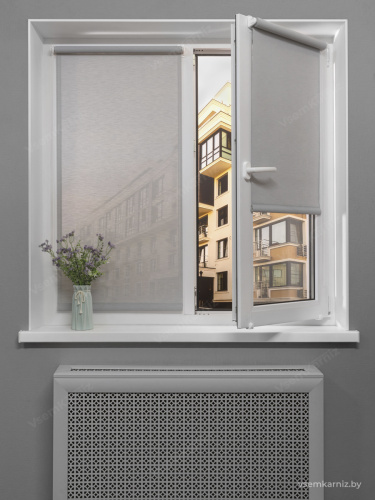 Рулонная штора Санскрин SS 300-03 Серая с комплектом алюминиевых направляющих фото 5