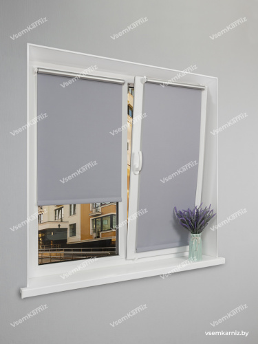 Рулонная штора LmDecor БЛЭКАУТ «Симпл 07» серая (индивидуальный размер)