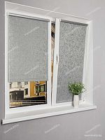 Рулонная штора LmDecor БЛЭКАУТ «Саванна 05» серая (индивидуальный размер)