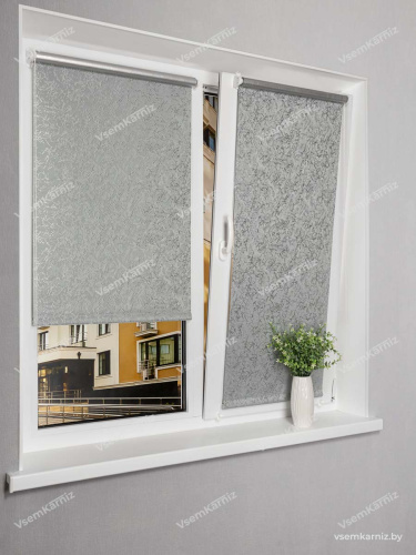 Рулонная штора LmDecor БЛЭКАУТ «Саванна 05» серая (индивидуальный размер)