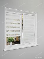 Рулонная штора LmDecor День-Ночь «Грация 01» Белая (индивидуальный размер)