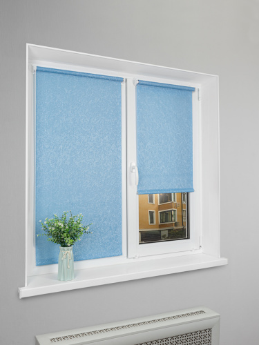 Рулонная штора LmDecor «Жаккард 06» Голубая (индивидуальный размер)