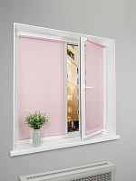 Рулонная штора LmDecor «Жаккард 08» Розовая в коробе с направляющими