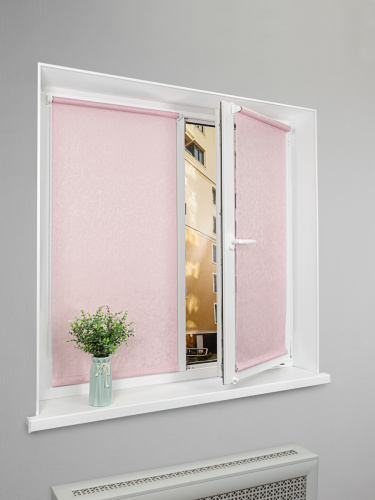 Рулонная штора LmDecor «Жаккард 08» Розовая в коробе с направляющими