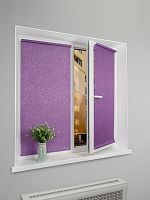 Рулонная штора LmDecor «Жаккард 24» сиреневая в коробе с направляющими