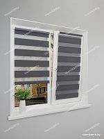 Рулонная штора LmDecor День-Ночь «Сити 03» графитовая (индивидуальный размер)