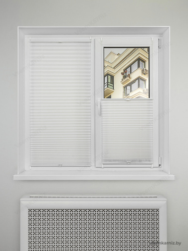 Жалюзи плиссе жаккардовые с тиснением PK 260-01 Белые фото 5