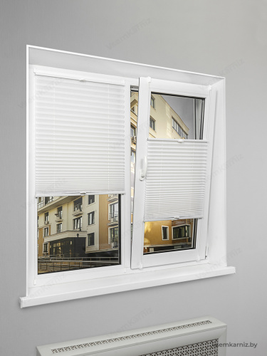 Жалюзи плиссе жаккардовые с тиснением PK 260-01 Белые фото 3