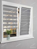 Рулонная штора LmDecor День-Ночь «Фьюжн 06» Серая (индивидуальный размер)