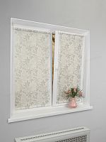 Рулонная штора LmDecor «Флауэр 02» бело-серая