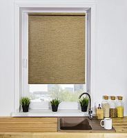 Рулонная штора LmDecor «Кантри 03» светло-коричневая (индивидуальный размер)