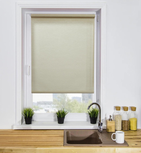 Рулонная штора LmDecor «Венеция 01» светло-бежевая (индивидуальный размер)