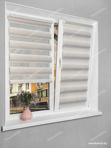 Рулонная штора LmDecor День-Ночь «Дабл 02» (индивидуальный размер)