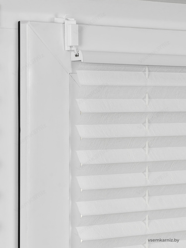 Жалюзи плиссе жаккардовые с тиснением PK 260-01 Белые фото 8