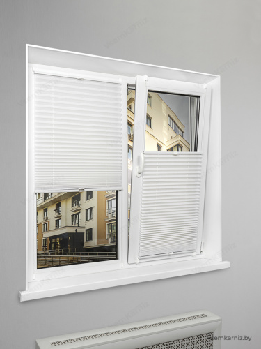 Жалюзи плиссе жаккардовые с тиснением PK 260-01 Белые фото 2