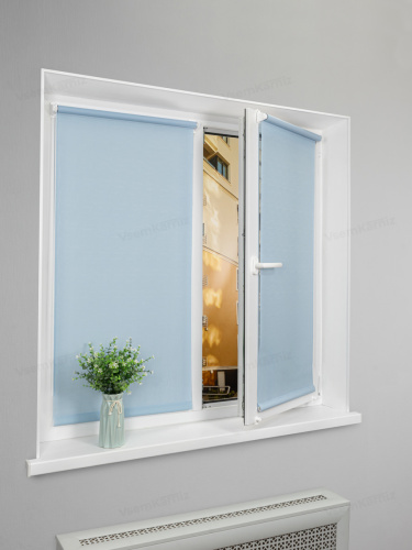 Рулонная штора LmDecor «Лайт 09» голубая (индивидуальный размер)