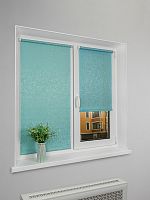 Рулонная штора LmDecor «Жаккард 18» бледно-голубая (индивидуальный размер)