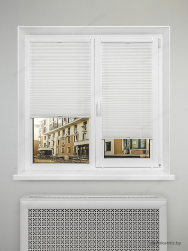 Жалюзи плиссе жаккардовые с тиснением PK 260-01 Белые фото 7